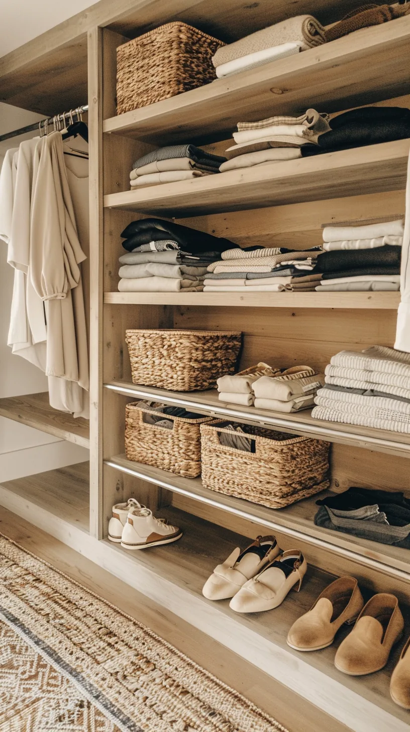 Un closet calmadamente organizado donde todo tiene su lugar y es fácil de encontrar