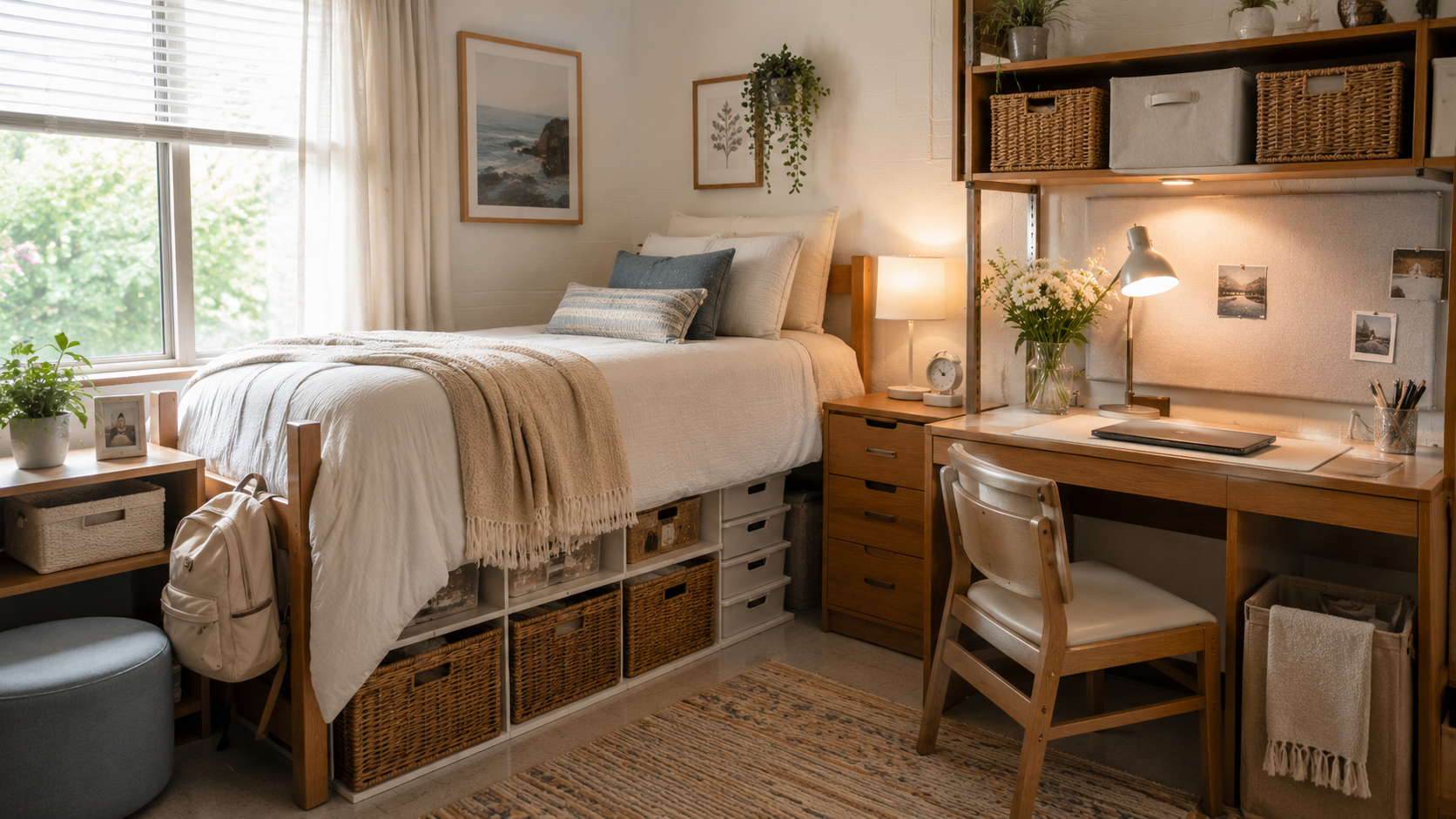Cozy dorm room essentials for a first space that feels like home